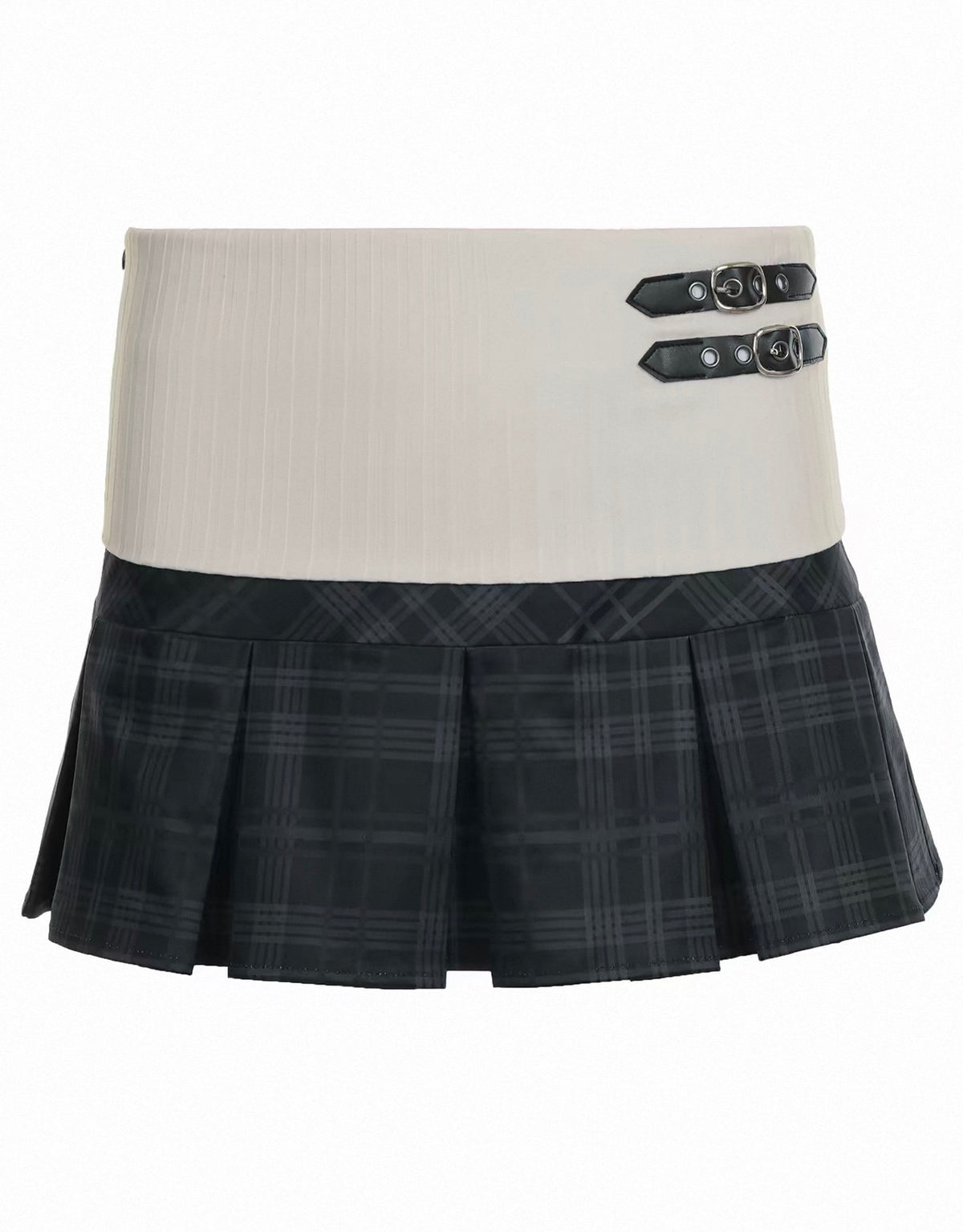 Vintage Plaid Low Rise Pleated Mini Skirt