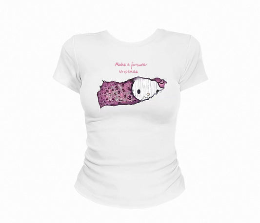 Tight Fit Y2K Graphic Baby Tee