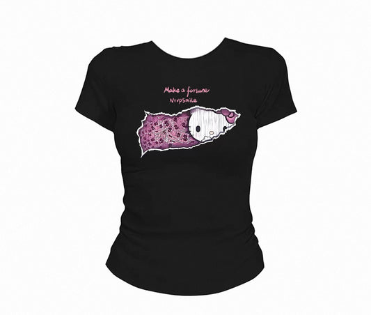 Tight Fit Y2K Graphic Baby Tee