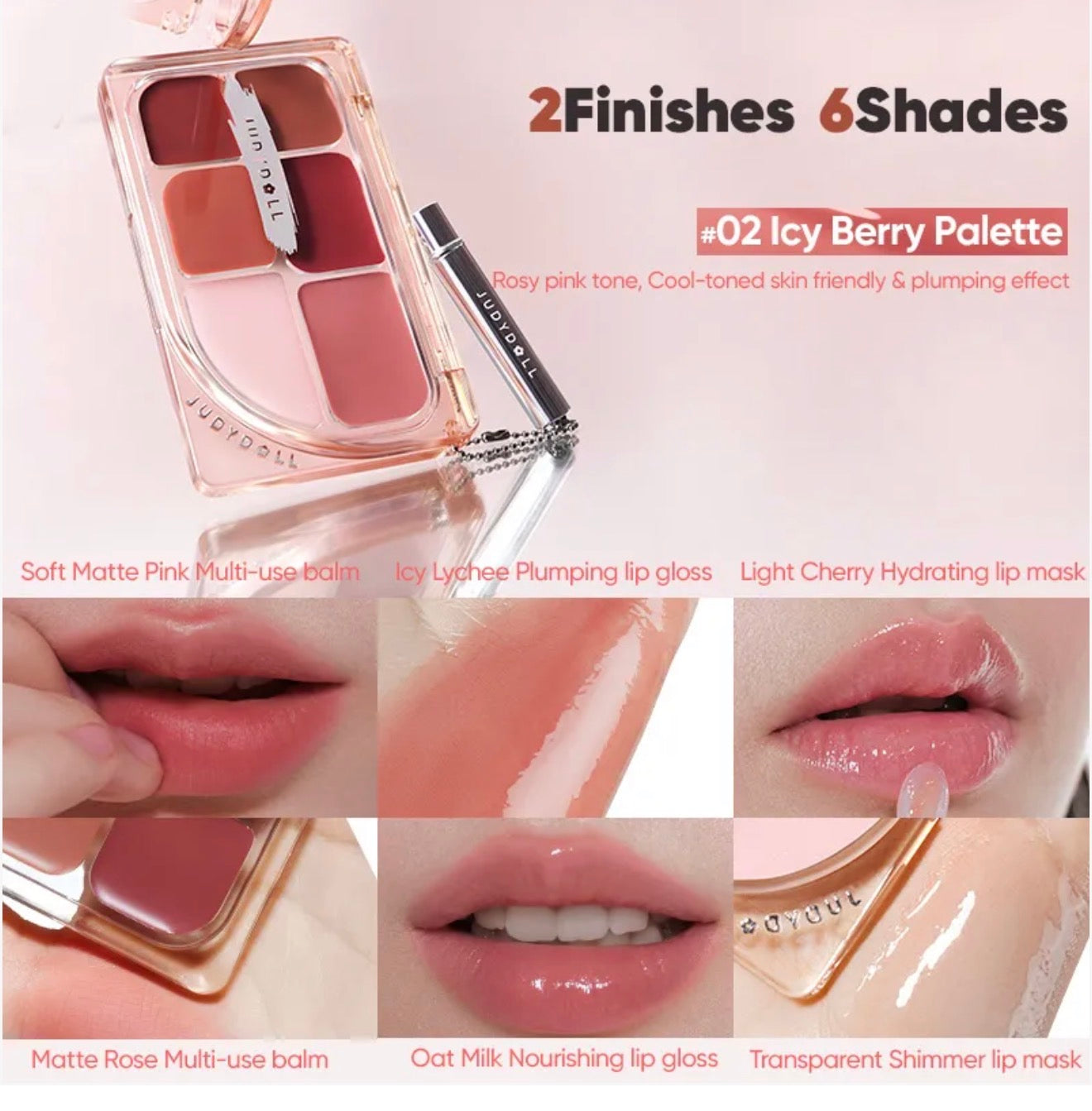 Judydoll 6-Color Multi-Use Lip Palette | Bunni Beauty