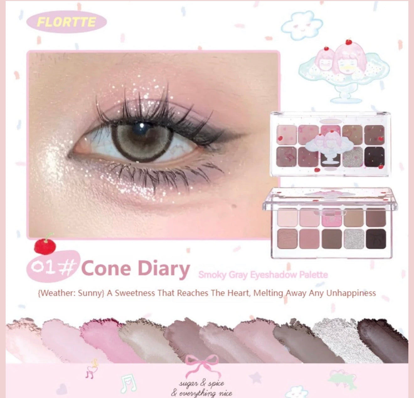 Flortte Wackky Series 10-Color Eyeshadow Palette | Bunni