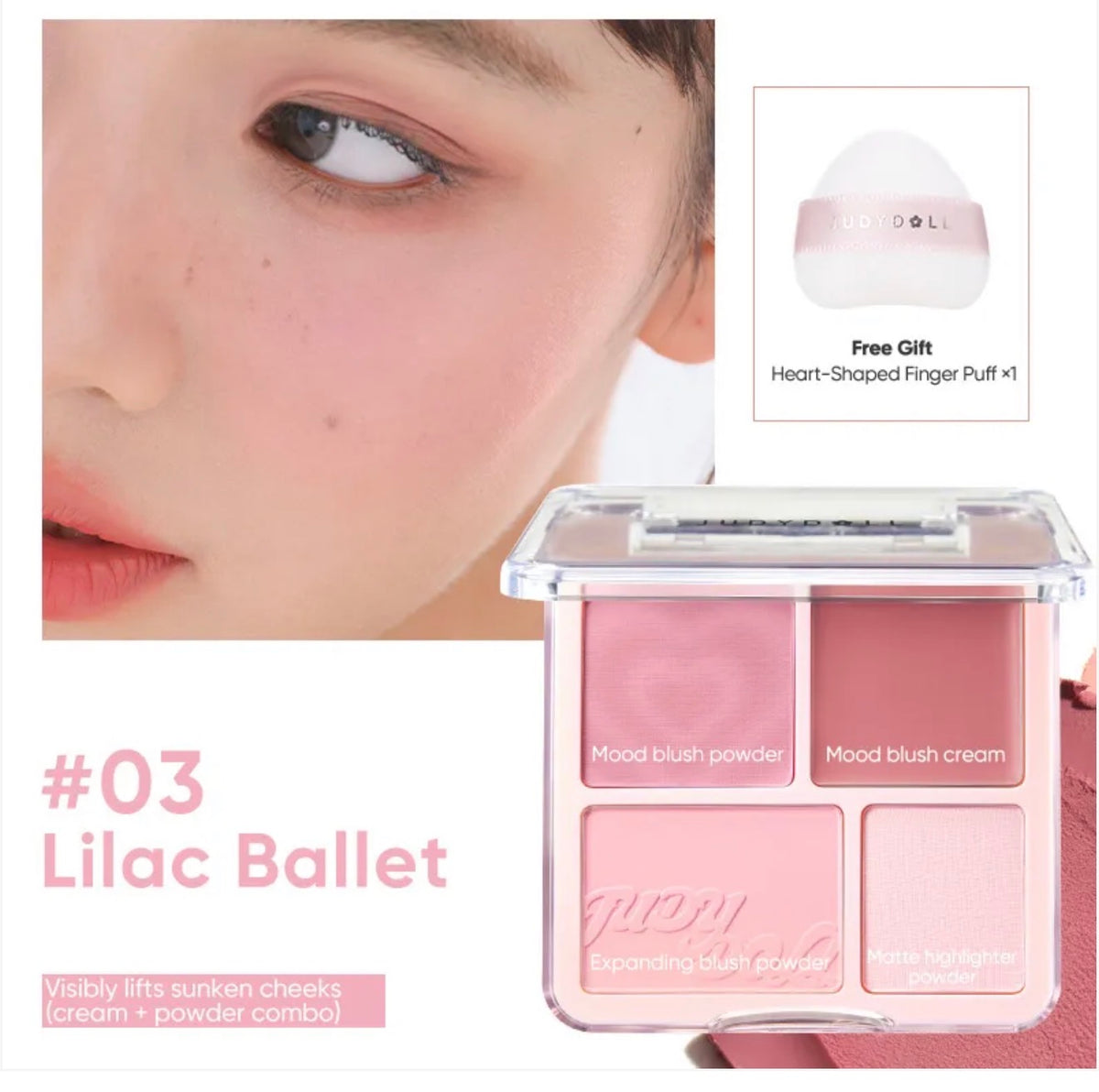 Judydoll 2 in 1 Blush Highlight Palette | Bunni Beauty