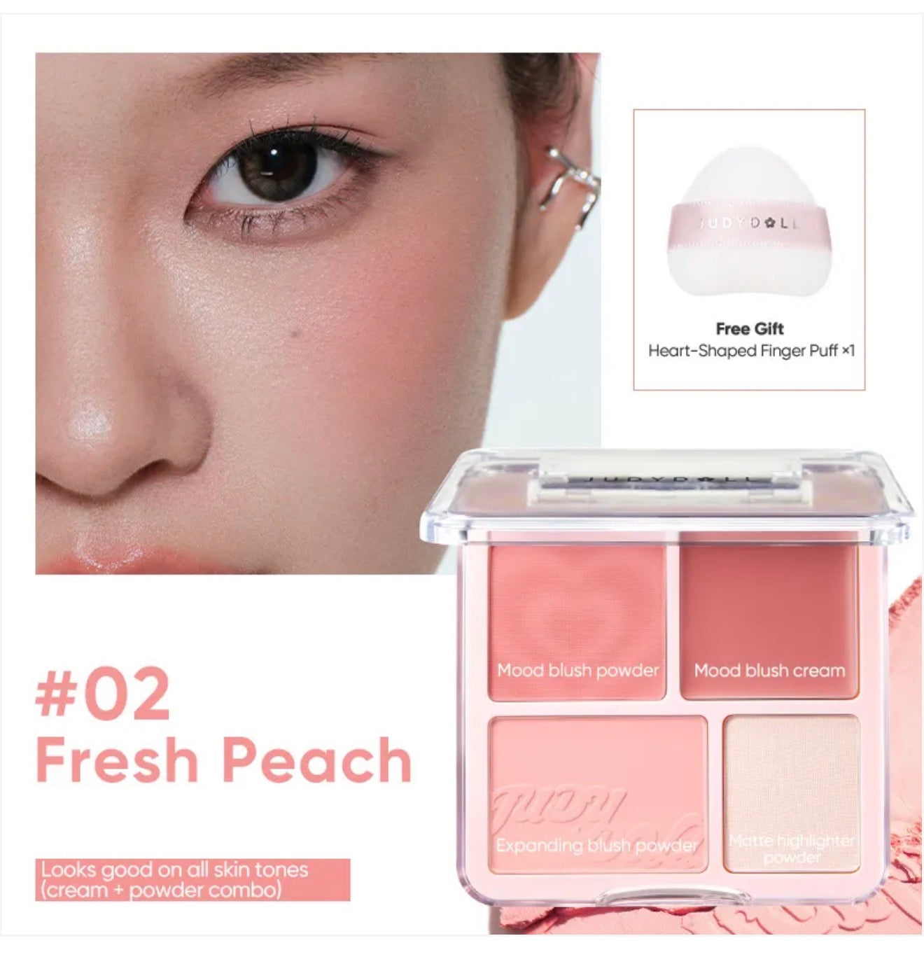 Judydoll 2 in 1 Blush Highlight Palette | Bunni Beauty