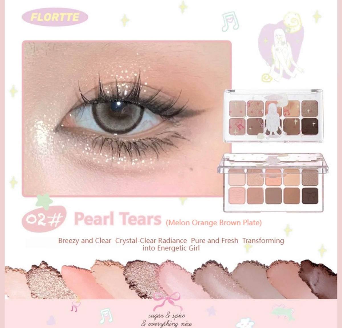 Flortte Wackky Series 10-Color Eyeshadow Palette | Bunni
