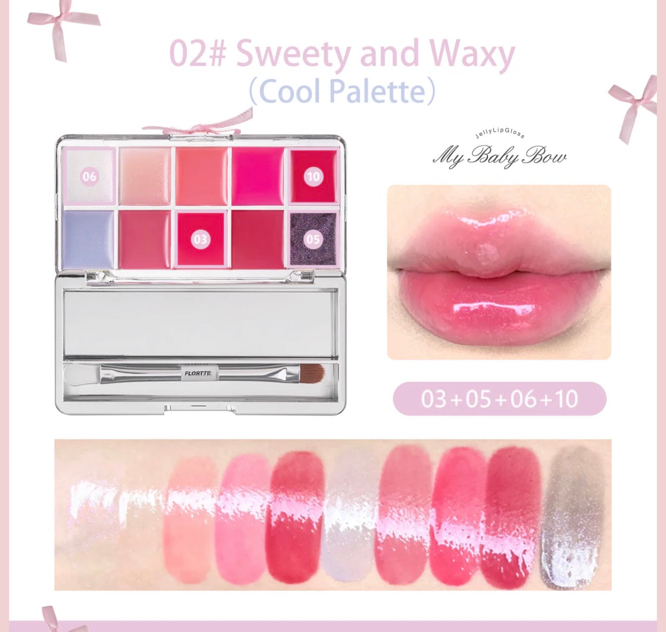 Flortte Peng Peng Princess Jelly Lip Gloss Palette | Bunni Beauty