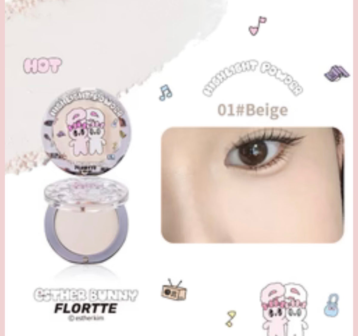 Flortte Esther Bunny Single-Colour Highlighter | Bunni Beauty