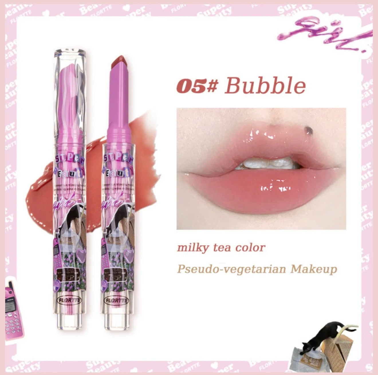 Flortte I Am Super Beauty Jelly Heart Lipstick | Bunni Beauty