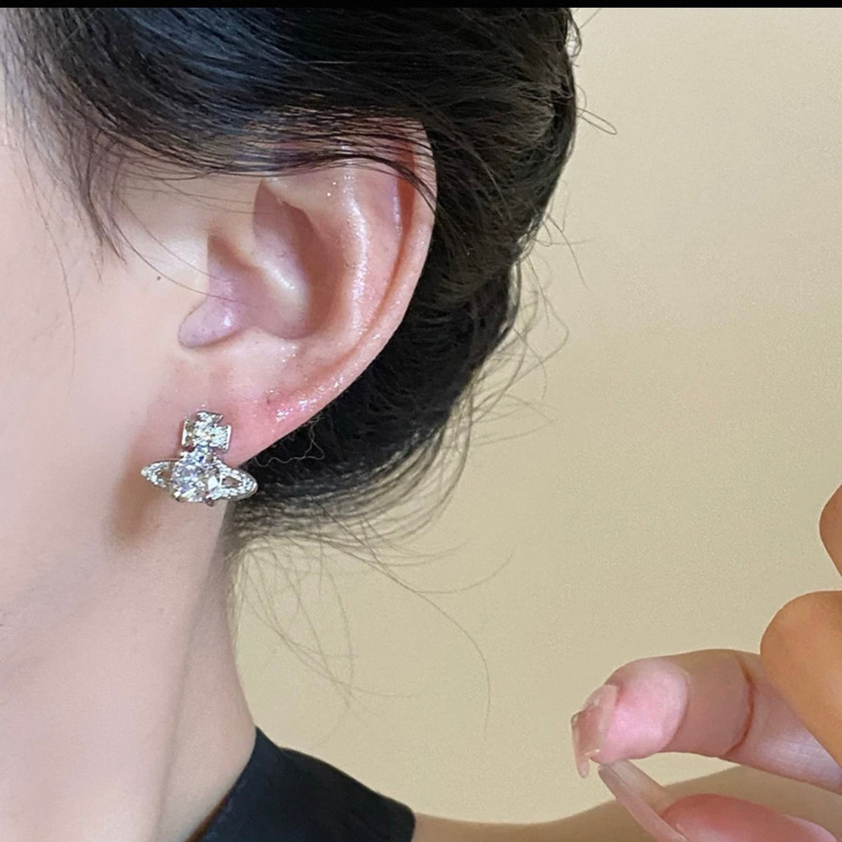 Sparkling Saturn Planet Stud Earrings | Tarnish Free
