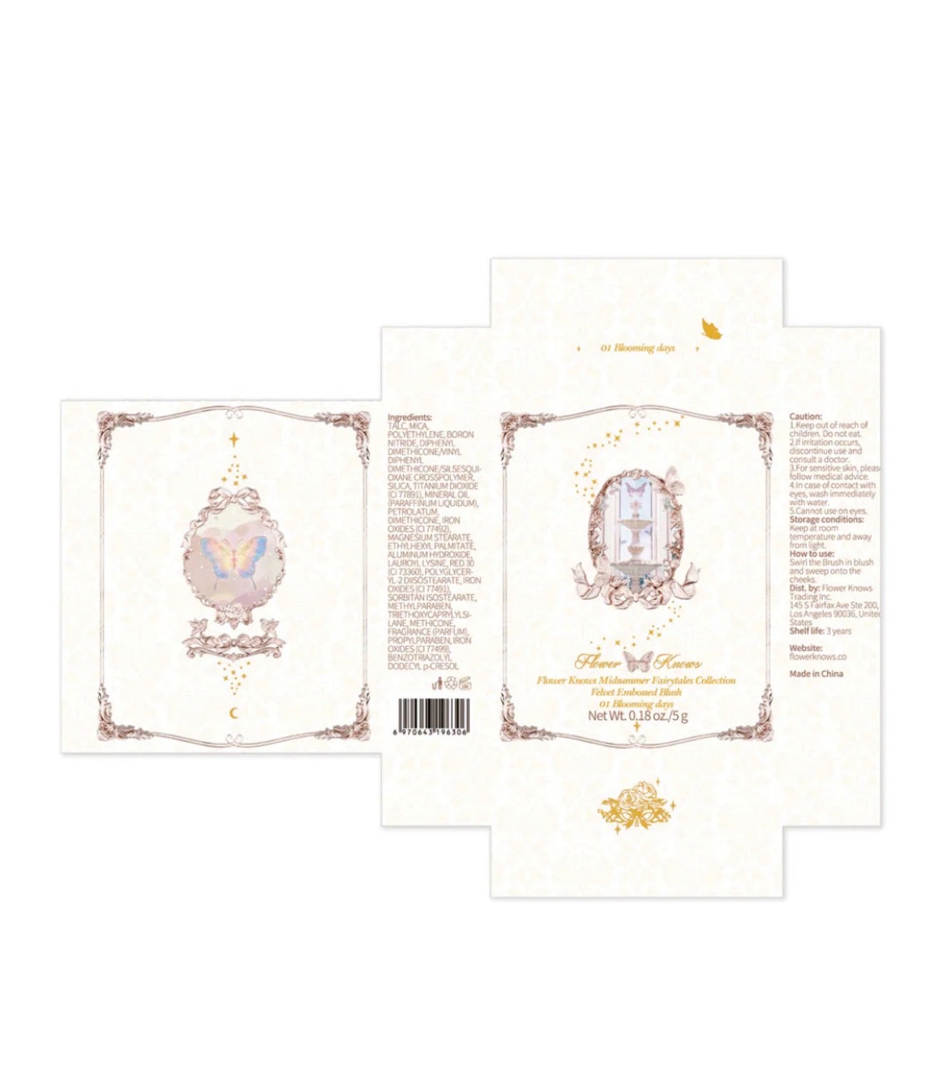 FlowerKnows Midsummer Fairytales Velvet Embossed Blush | Bunni Beauty