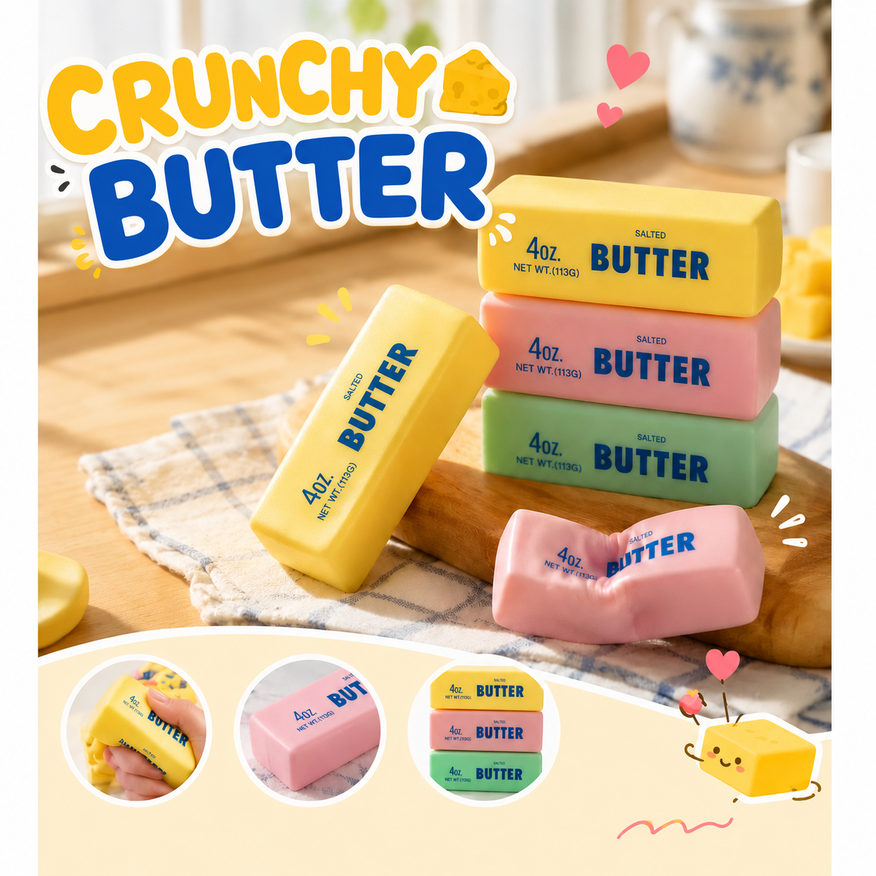 Crunchy Butter Squishy Toy