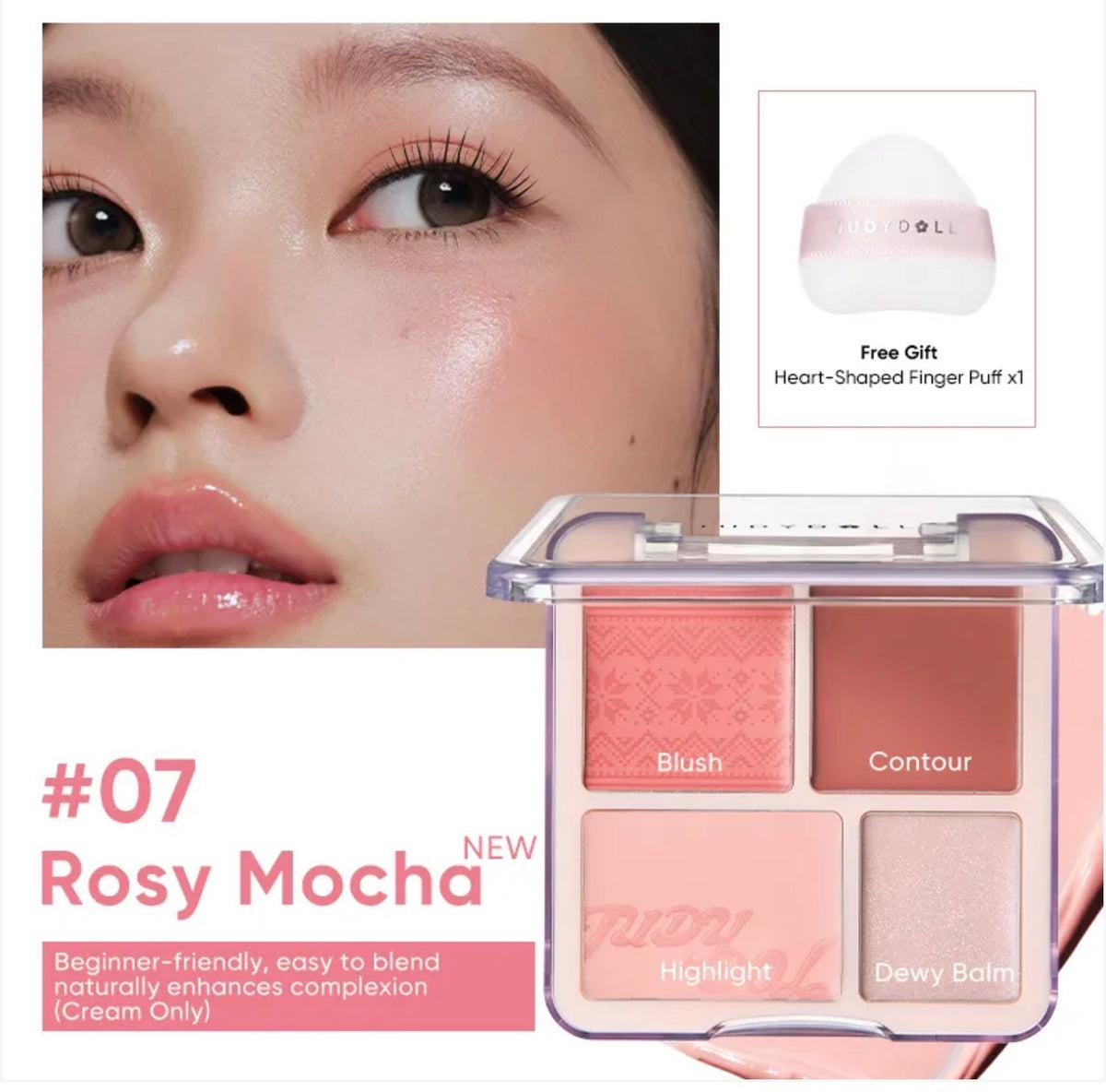 Judydoll 2 in 1 Blush Highlight Palette | Bunni Beauty