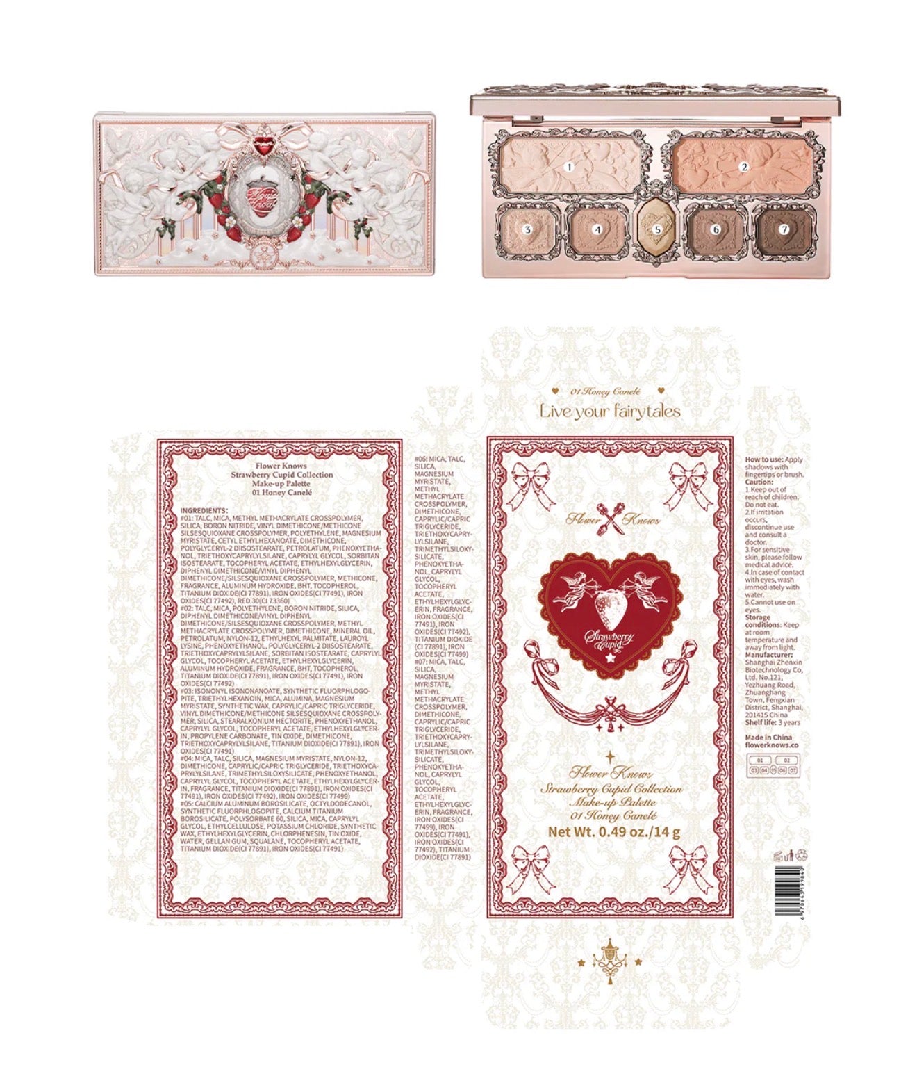 FlowerKnows Strawberry Cupid Makeup Palette 01 | Bunni Beauty