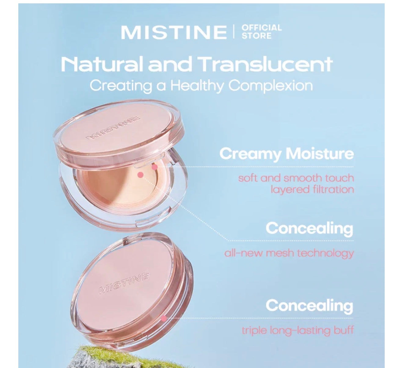 Mistine Air Cushion Foundation Natural Dewy Long Lasting | Bunni Beauty