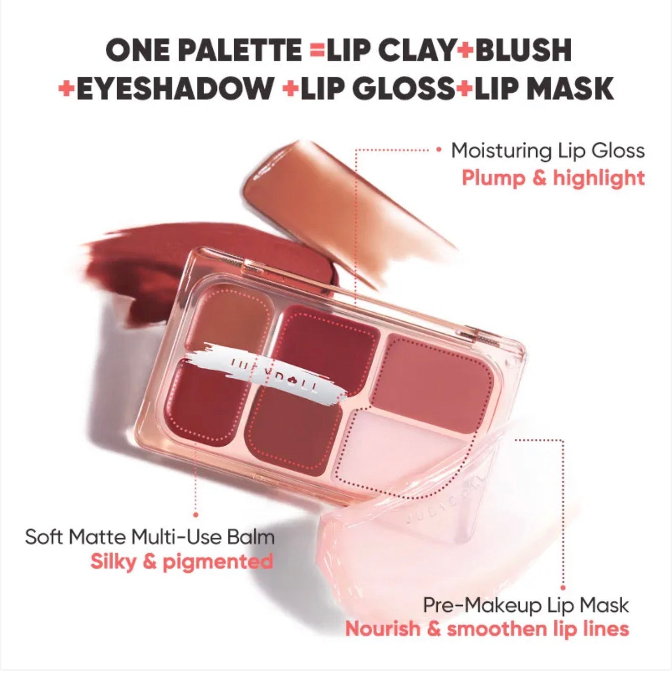 Judydoll 6-Color Multi-Use Lip Palette | Bunni Beauty