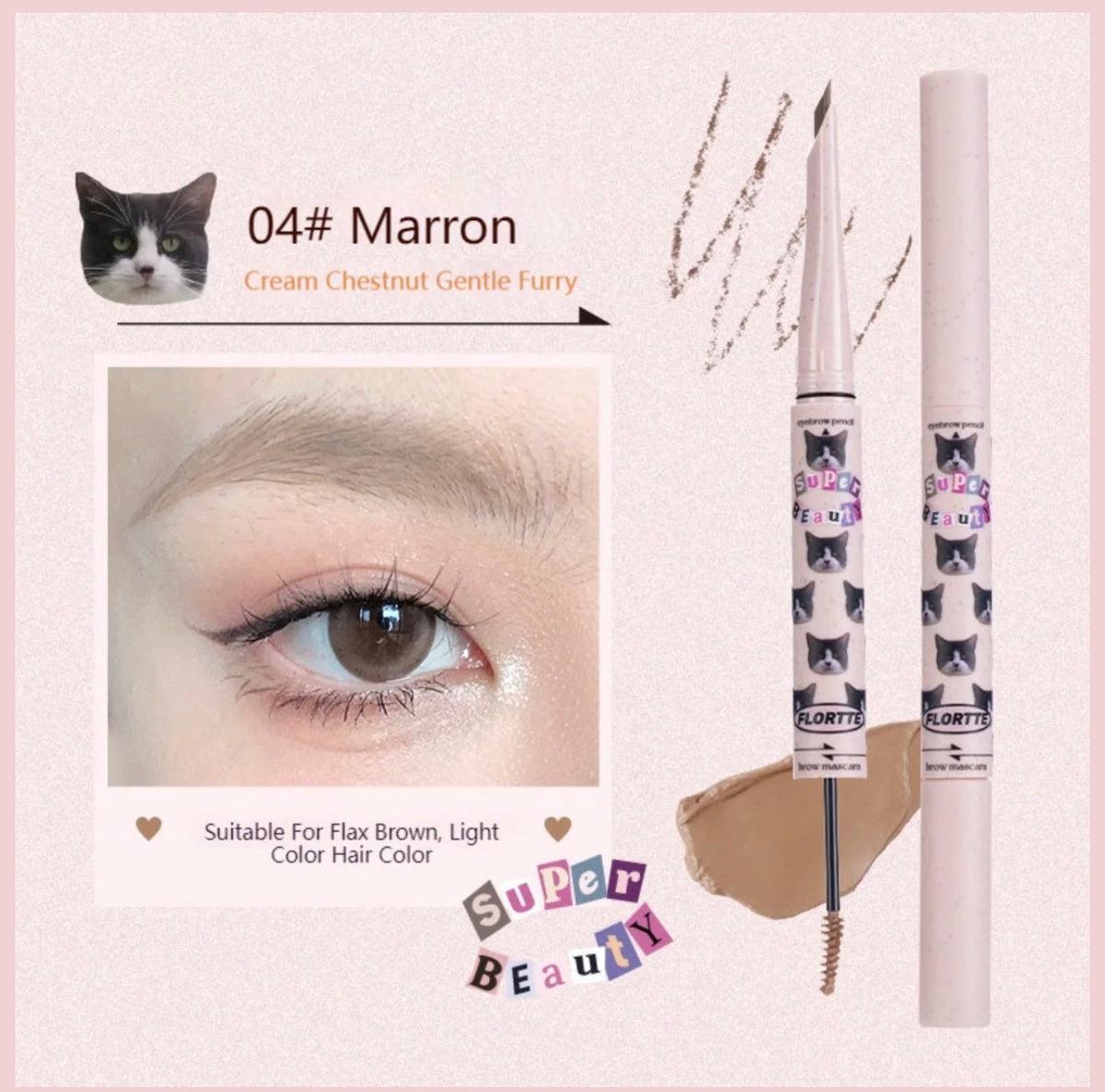 Flortte Eyebrow Pencil & Brow Mascara | Bunni Beauty