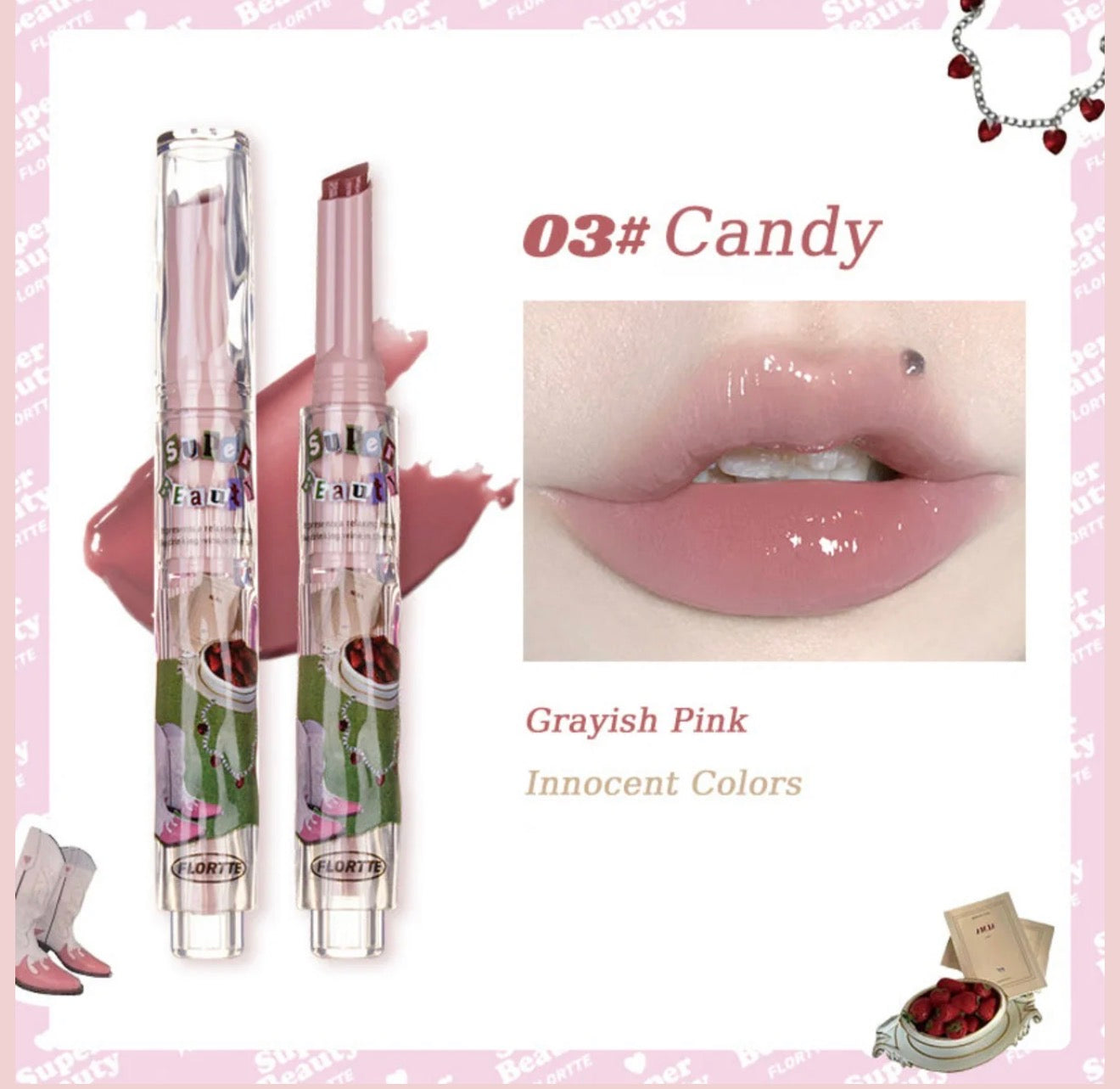 Flortte I Am Super Beauty Jelly Heart Lipstick | Bunni Beauty