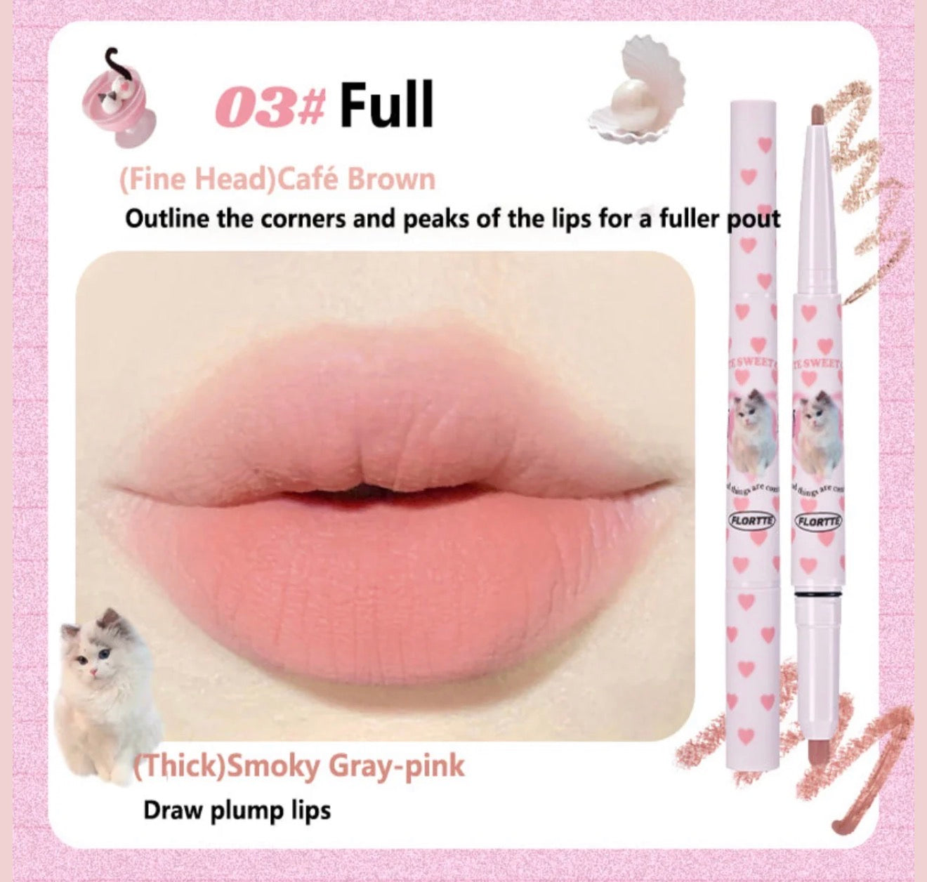 Flortte I Am Super Beauty Double Headed Lip Liner | Bunni Beauty