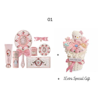 Limited Edition Mini FlowerKnows  Gift Set + 1 Special Gift + 1 Hello Kitty Flower Bouquet | Bunni Beauty