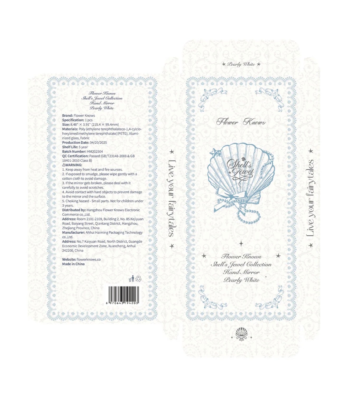 FlowerKnows Shell’s Jewel Hand Mirror | Bunni Beauty