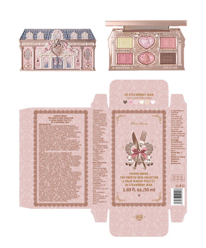 FlowerKnows Sweetie Bear 6-Color Makeup Palette 02 Strawberry Milk Palette | Bunni Beauty