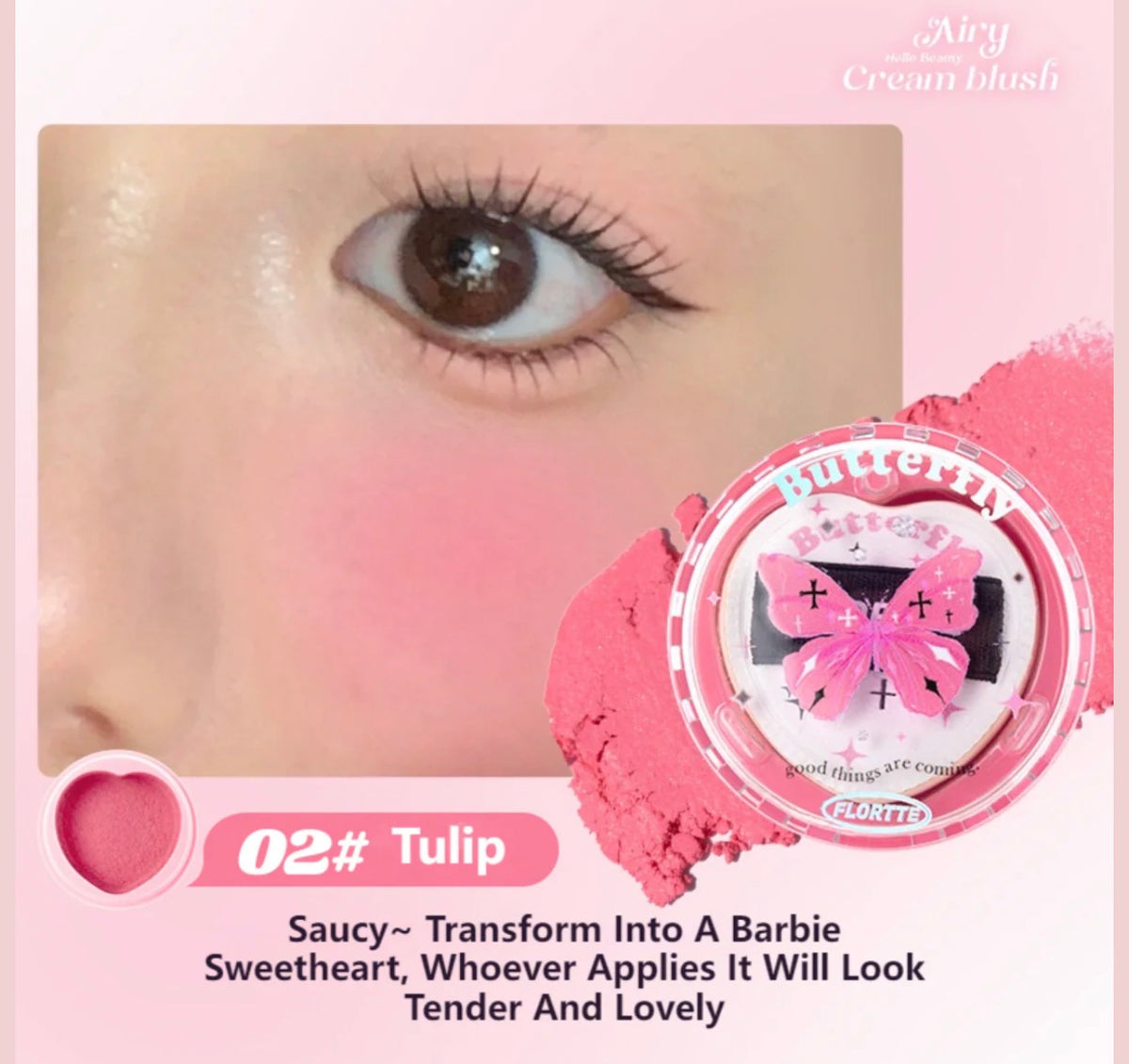 Flortte Hello Beauty Airy Cream Blush | Bunni Beauty