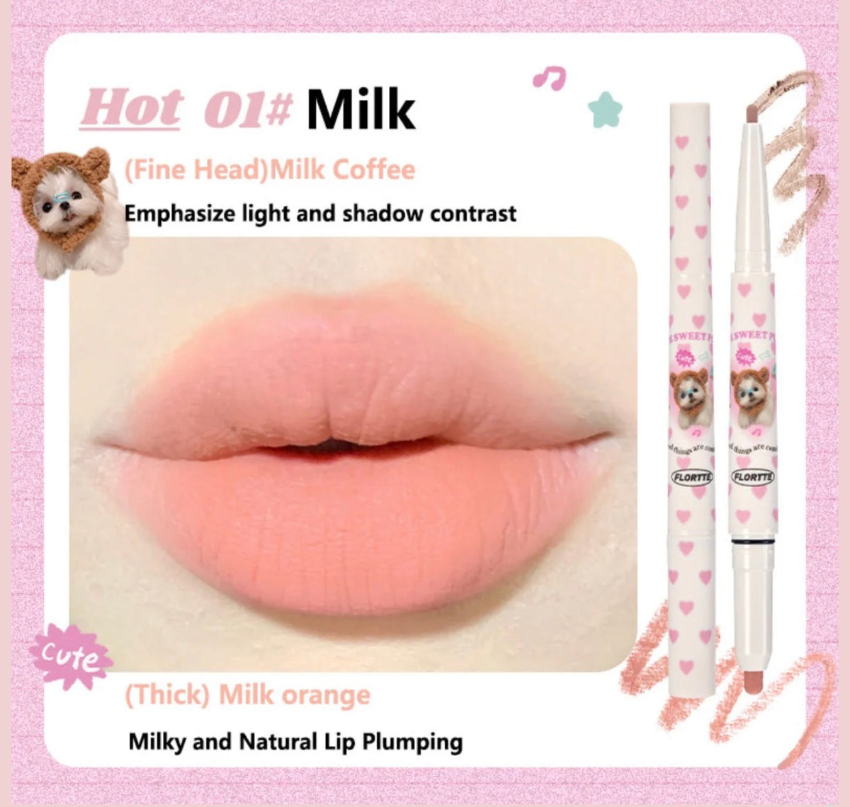 Flortte I Am Super Beauty Double Headed Lip Liner | Bunni Beauty