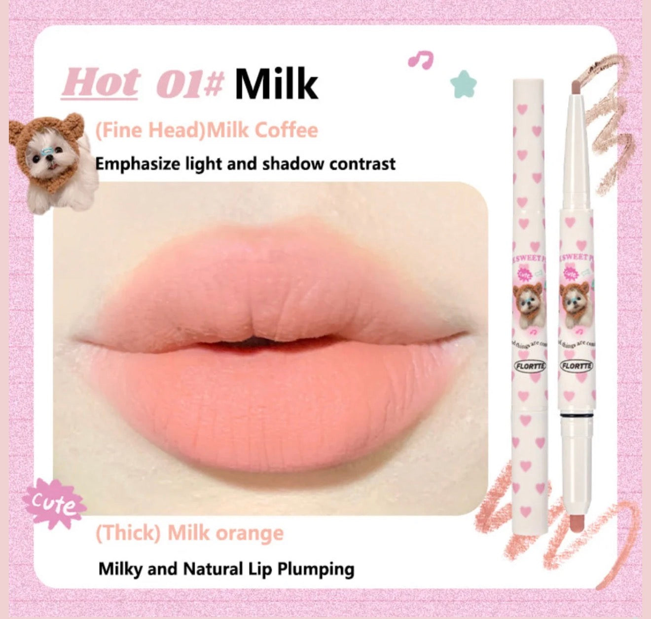 Flortte I Am Super Beauty Double Headed Lip Liner | Bunni Beauty