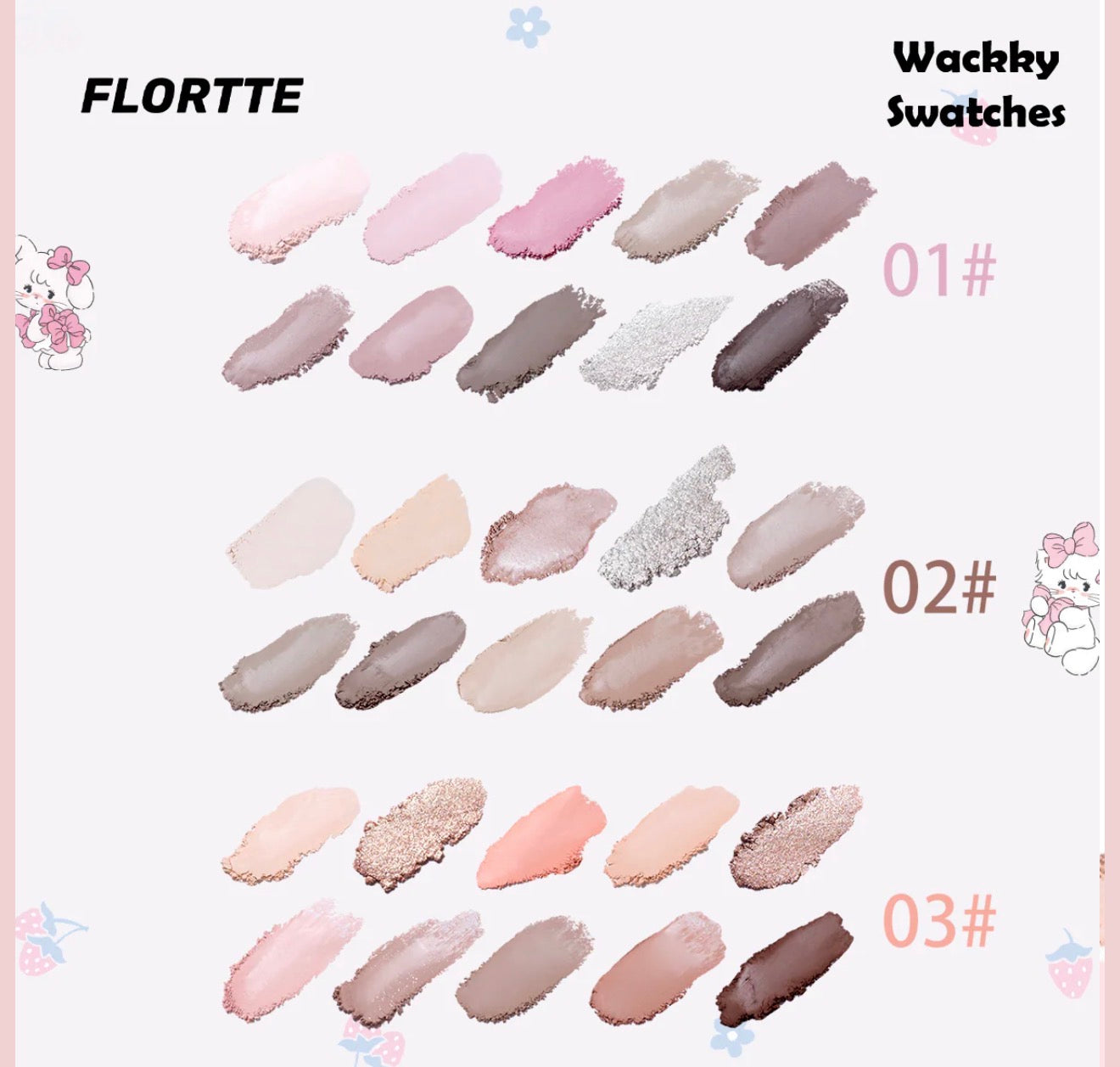 Flortte Wackky Series 10-Color Eyeshadow Palette | Bunni