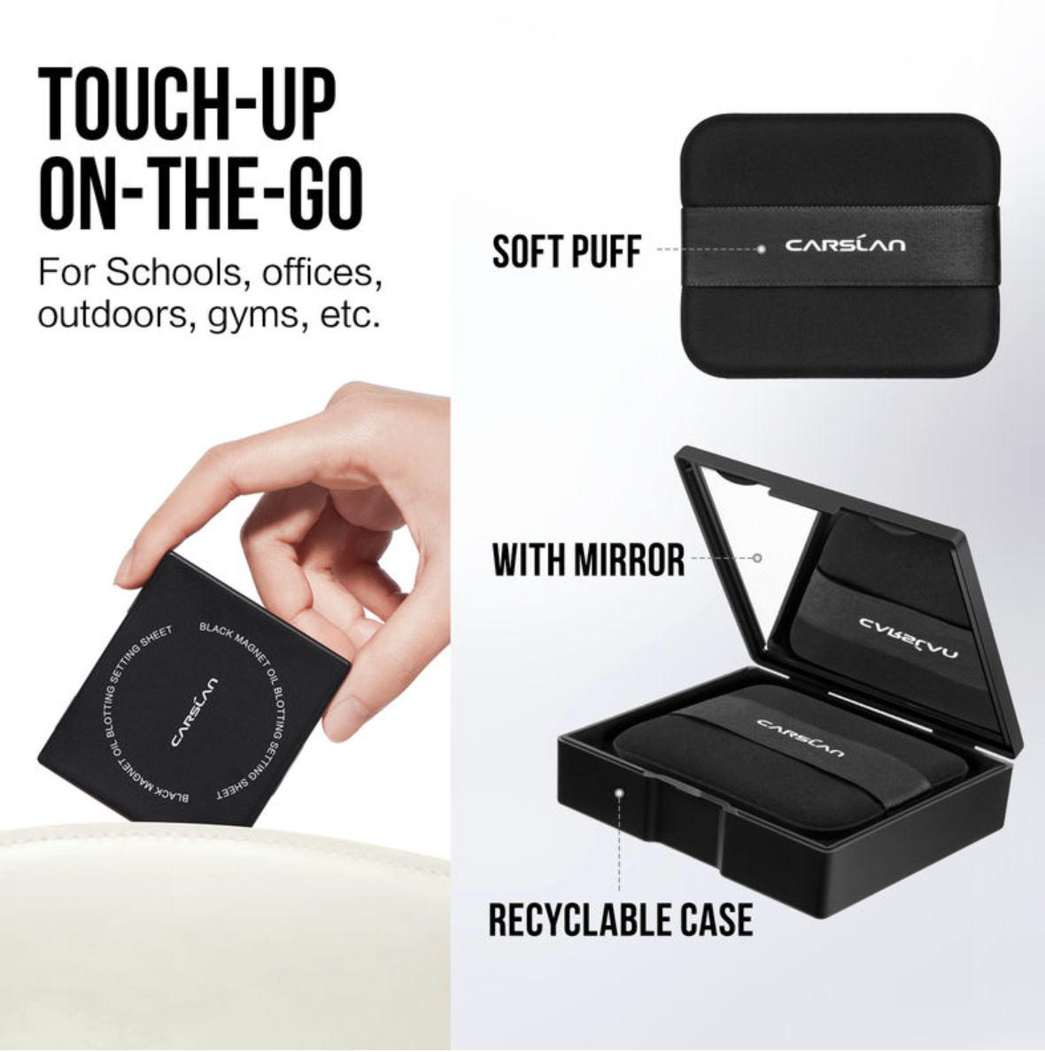 Carslan Black Magnet Oil Blotting Sheets 450pcs | Bunni