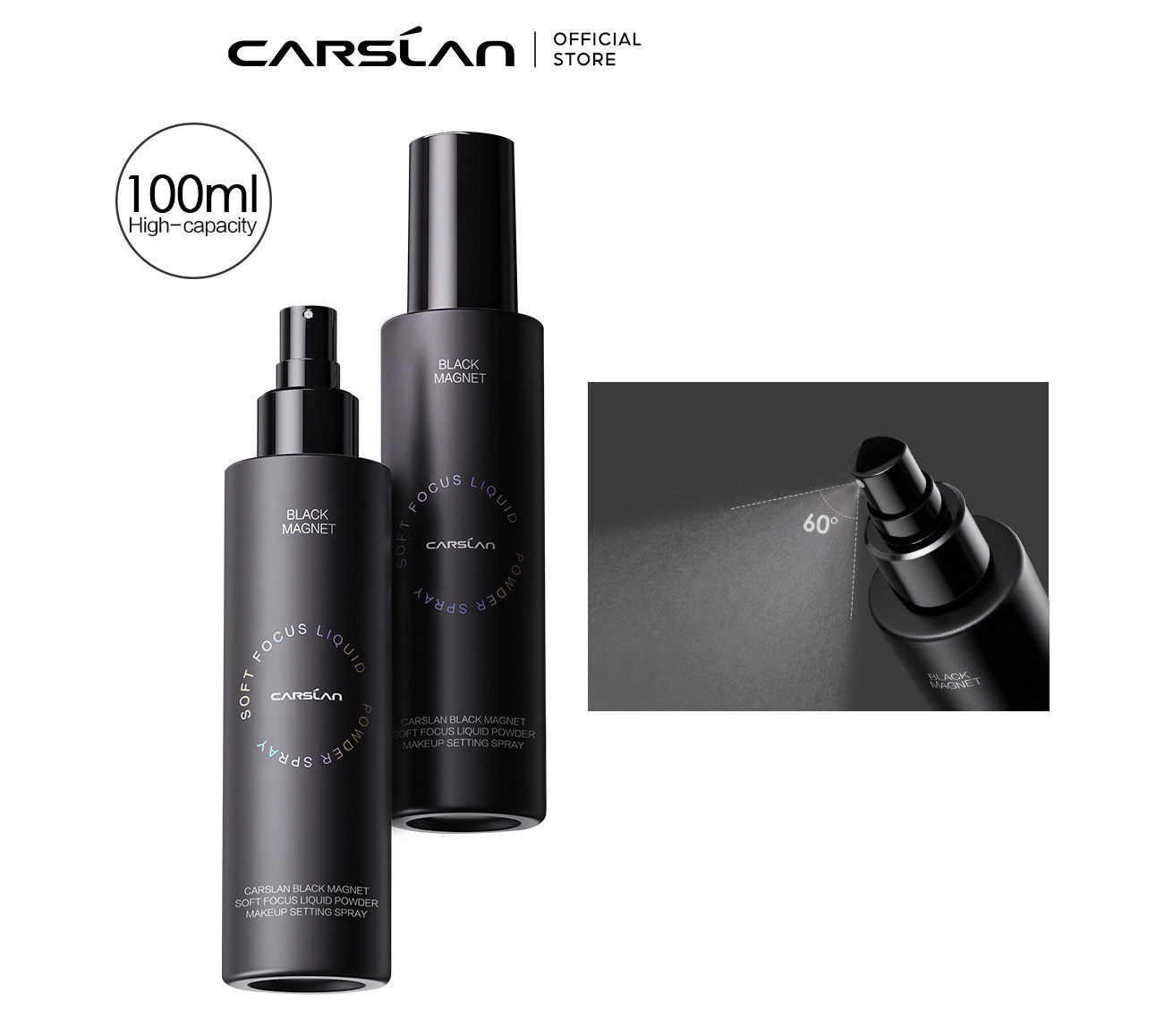 Carslan Black Magnet Liquid Powder Setting Spray 100ml | Bunni