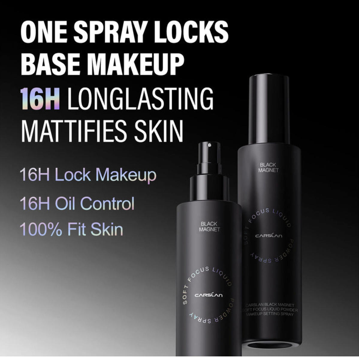 Carslan Black Magnet Liquid Powder Setting Spray 100ml | Bunni