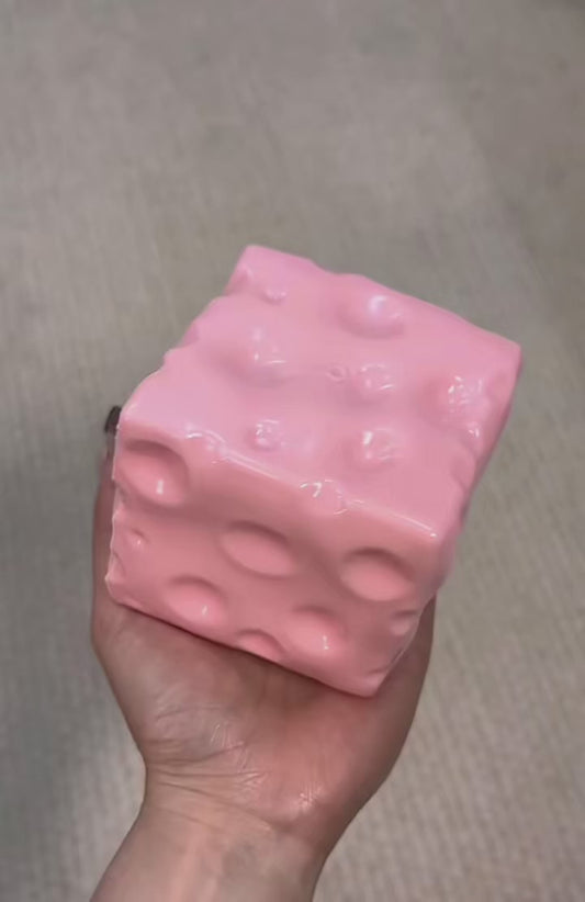 Viral Pink Cheese Squishy Fidget Toy